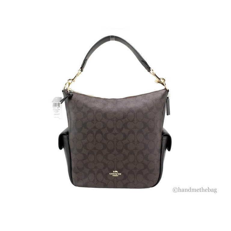 Coach C1523 Signature Pennie Hobo Brown Black