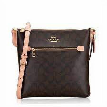 Coach C1554 Rowan File Bag In Signature Canvas In BROWN SHELL PINK