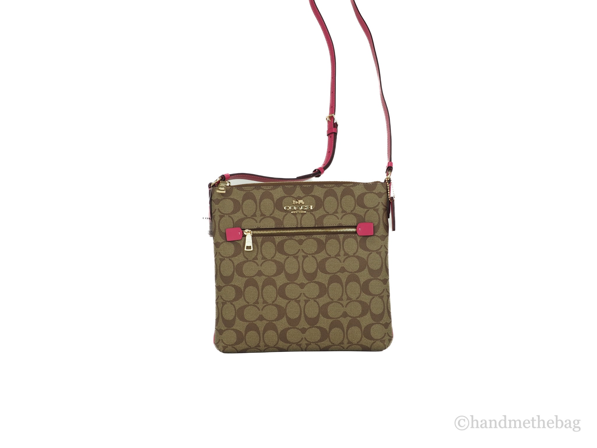 【Nあ4214】ROWAN ローワン ファイルバッグ ショルダー C1554 Coach Rowan File Bag In Signature Canvas Light Khaki Light Saddle