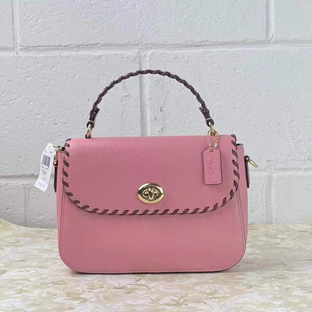 Coach C4107 Marlie Top Handle Satchel With Whipstitch In Bublgm/Vintg