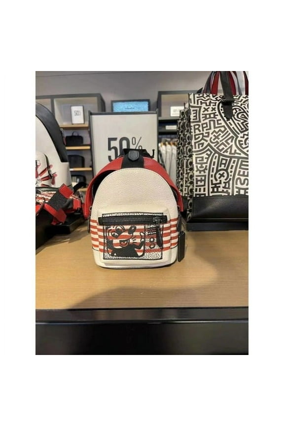 C6910 Disney Mickey Mouse X Keith Haring Small West Backpack Crossbody Cha