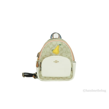 Coach (C8258) Mini Court Signature Coated Canvas Pear Motif Shoulder Backpack