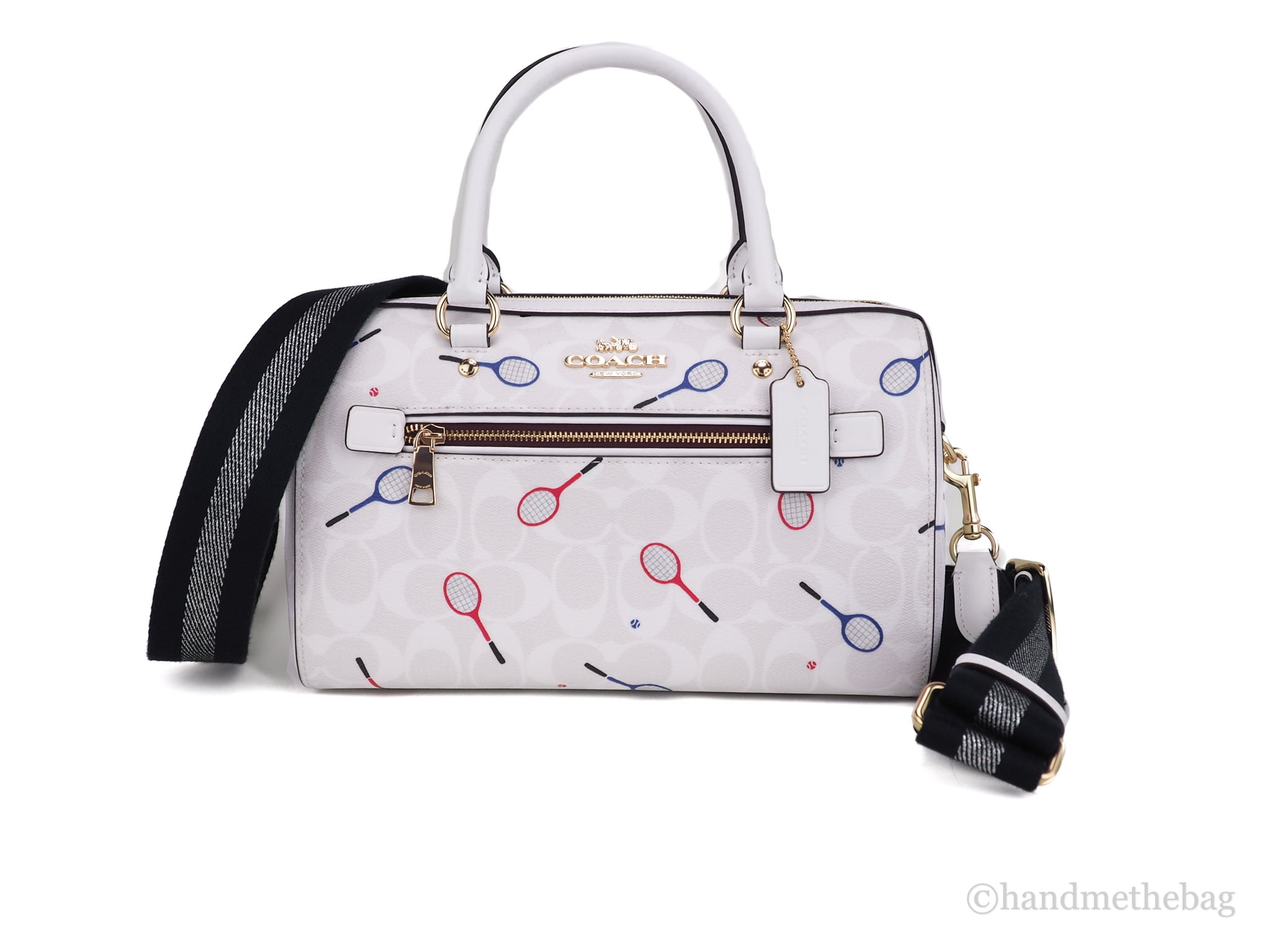 Coach C8285 Rowan Satchel In Signature Canvas With Racquet Print In