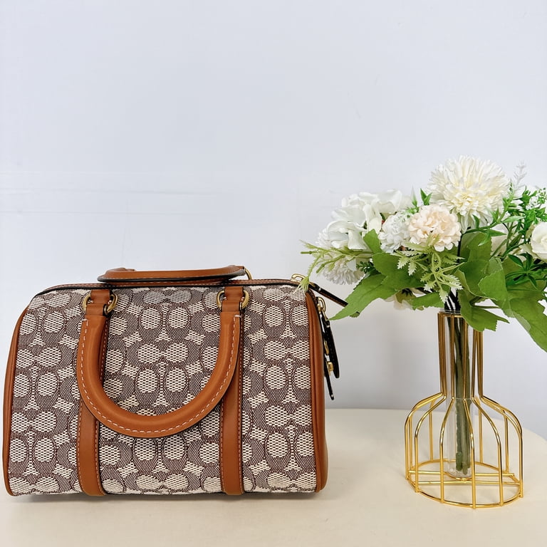Coach C8529 Ruby Satchel 25 In Signature Textile Jacquard IN COCOA 