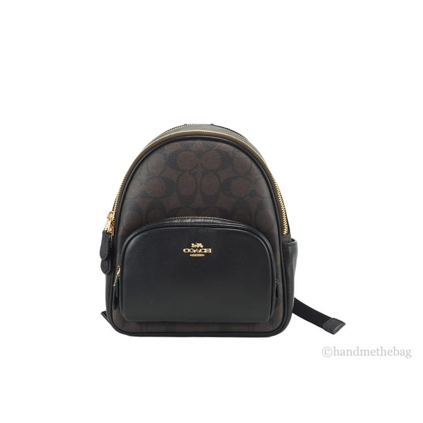Coach (C8604) Signature Coated Mini Court Backpack in Brown Black Canvas  Bookbag - Walmart Business Supplies