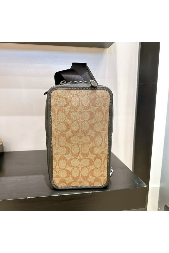 C9865 Sullivan Pack In Blocked Signature Canvas IN Khaki Charcoal