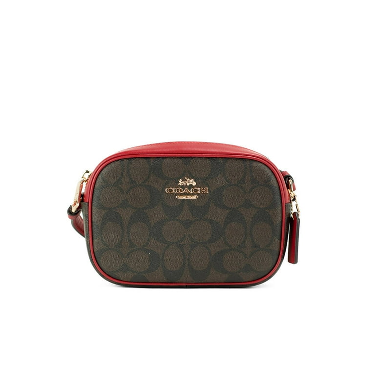 Coach Jamie Mini Designer Purse Brown Red Coated Canvas Crossbody Handbag C9926 Walmart