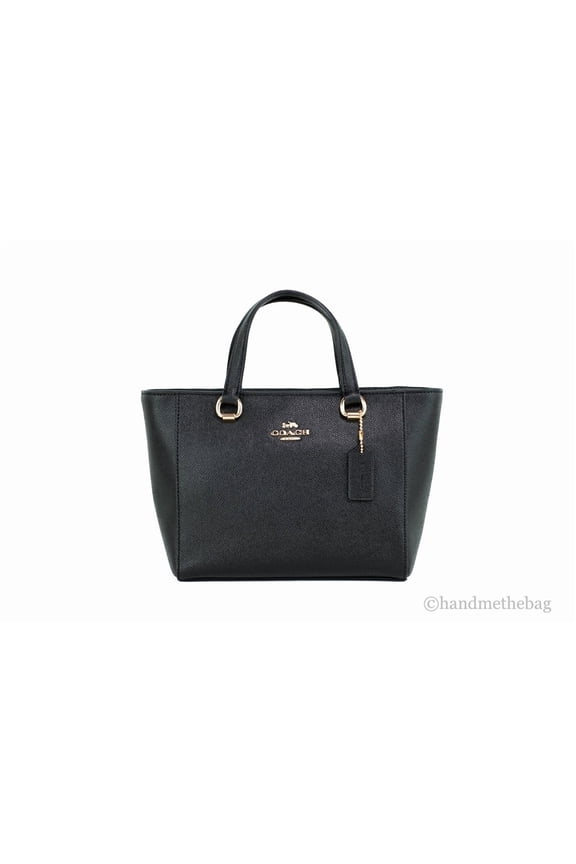 (CA224) Alice Small Black Crossgrain Leather Satchel Crossbody Handbag