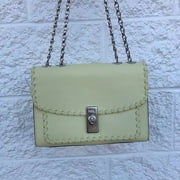 Coach Womens Lane Whipstitch Shoulder Bag Pale Lime