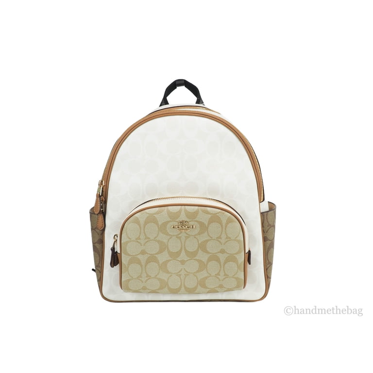 Coach (CA439) Court Chalk Glacier White Blocked Signature Coated