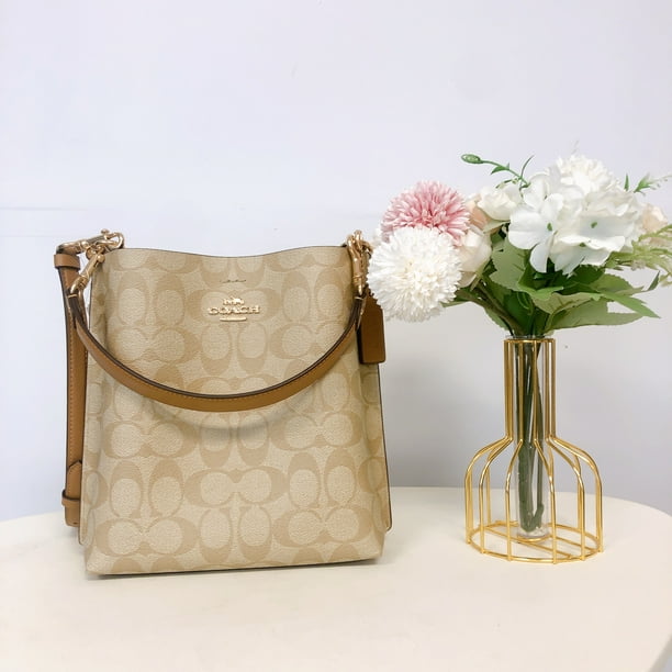 Coach CA582 Mollie Bucket Bag 22 In Signature Canvas IN Lt Khaki