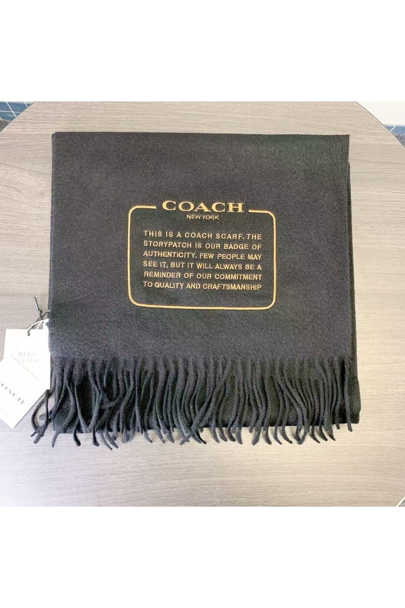 CB685 Embroidered Patch Cashmere Muffler IN Black