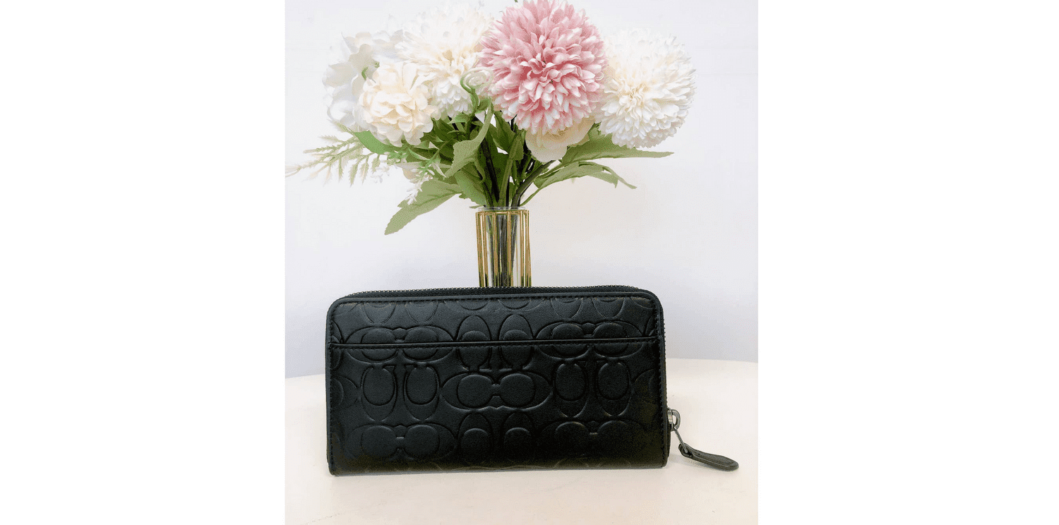 Coach CE551 Accordion Wallet In Signature Leather IN Black
