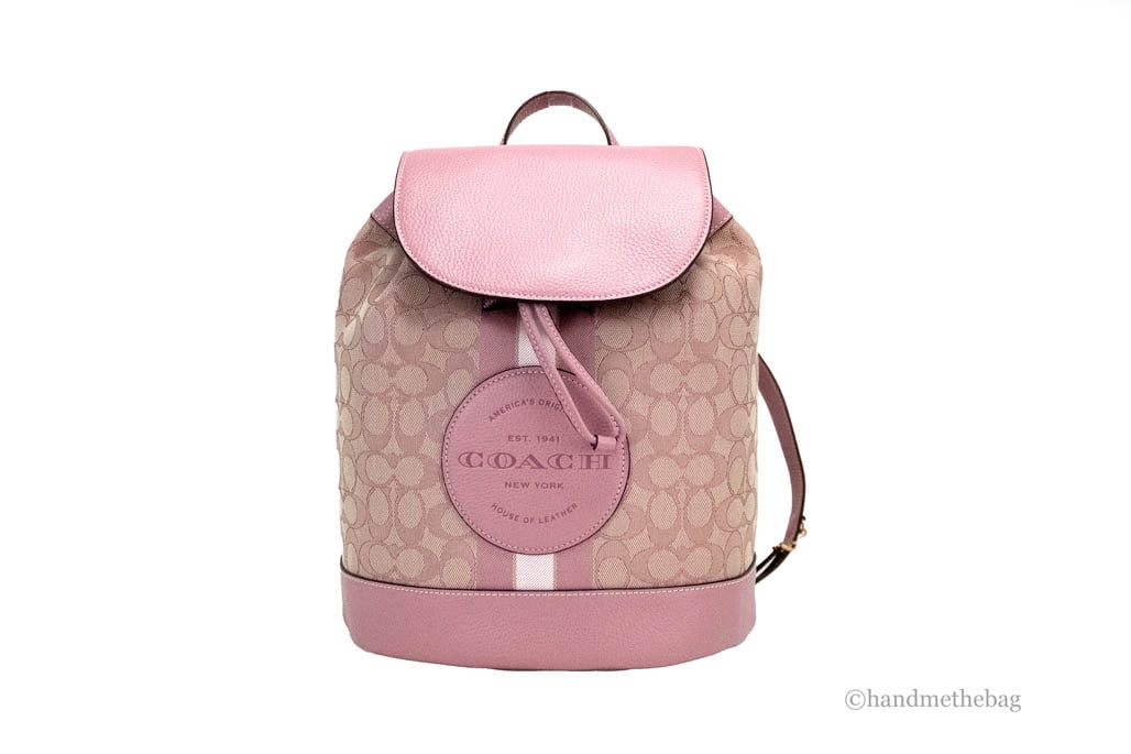 Coach (CE601) Dempsey True Pink Signature Jacquard Canvas Logo Patch  Backpack