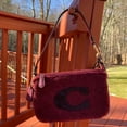thumbnail image 1 of Coach CE691 Nolita 19 In Shearling With Coach Motif In Gold/Black Cherry, 1 of 5