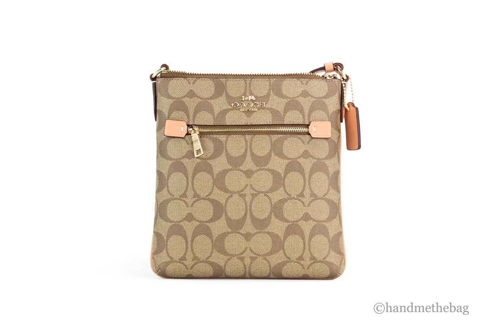 Coach Rowan Mini File Crossbody Bag, Khaki Light Coral, Signature