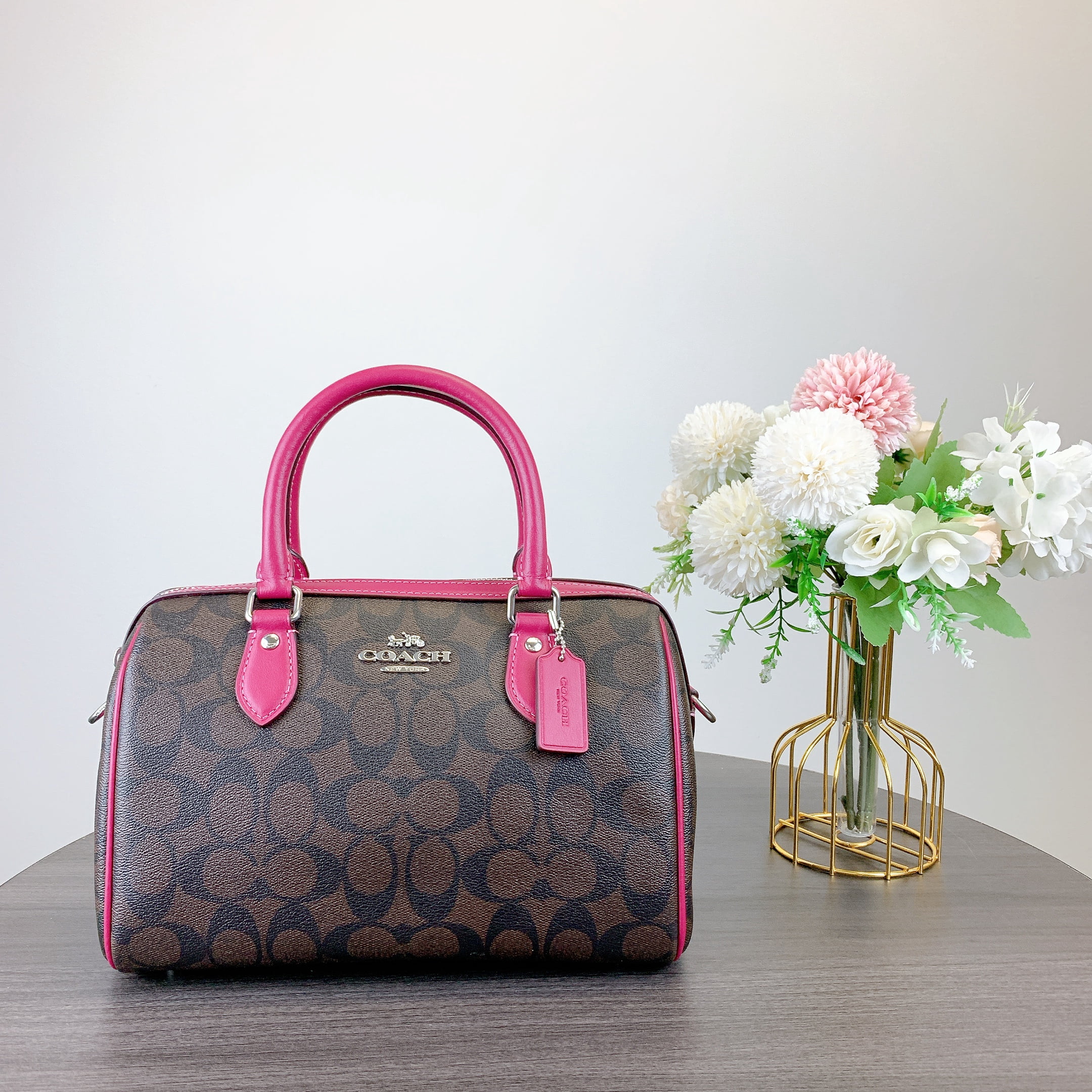 Coach CH280 Rowan Satchel Bag In Signature Canvas IN BROWN BRIGHT
