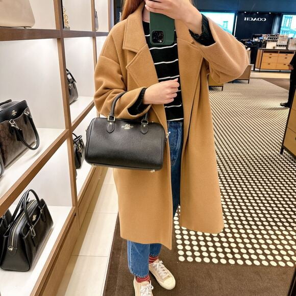 バッグ COACH LTH RWN BLACK CH282 Coach CH282 Rowan Satchel IN BLACK - Walmart.com