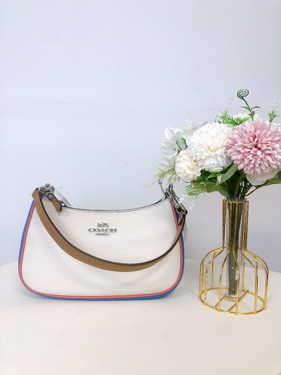 Coach | Bags | Coach Canvas And Leather Shoulder Crossbody Bag Embroidered Floral  White | Poshmark