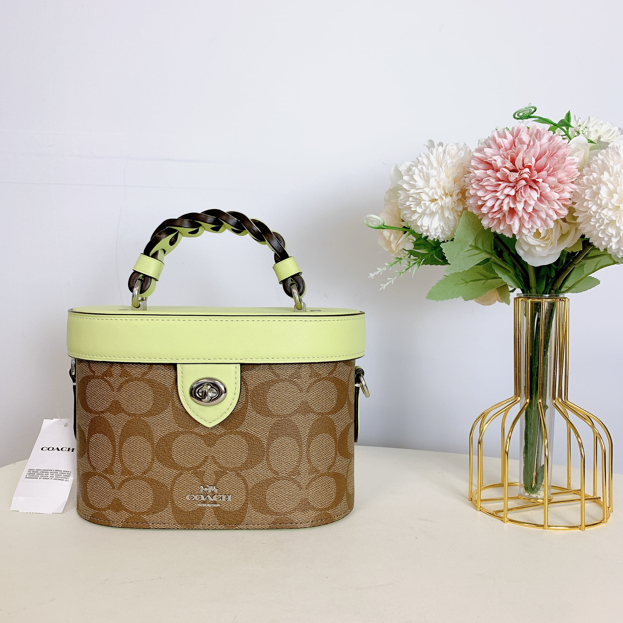 Coach CJ613 Kay Crossbody In Signature Canvas IN Khaki Pale Lime Walmart