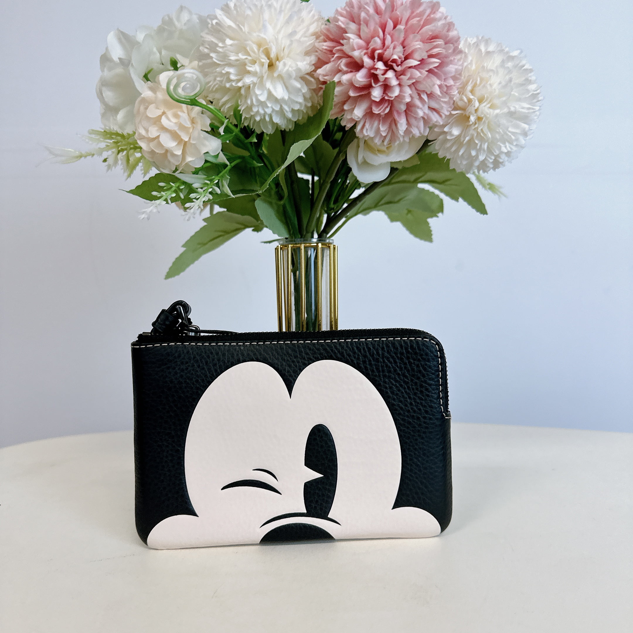 Coach Disney X Coach Corner Zip Trio With Mickey Mouse Faces