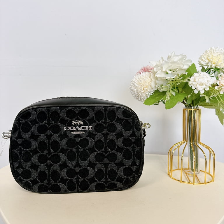 Designer Coach CQ710 Jamie Camera Bag - Signature Denim, Black