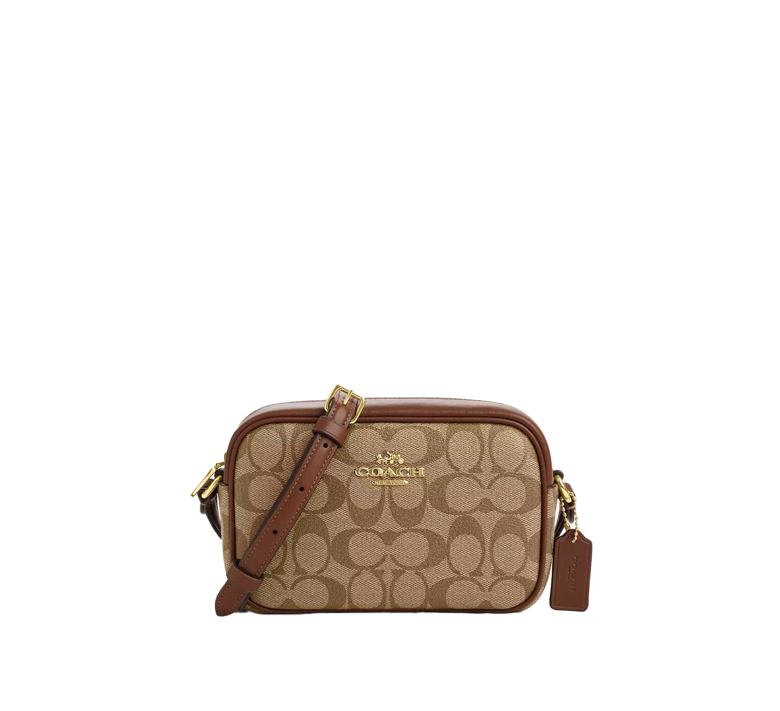 Coach CQ874 Mini Jamie Camera Bag In Signature Canvas IN Khaki Saddle 2 Walmart