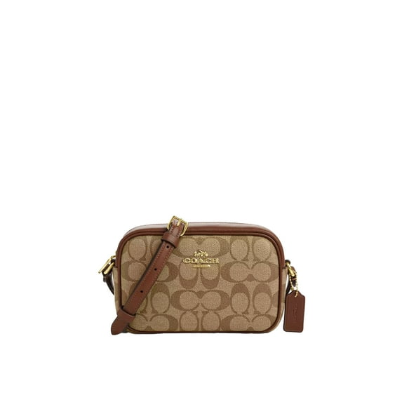 Coach CQ874 Mini Jamie Camera Bag In Signature Canvas IN Khaki Saddle 2