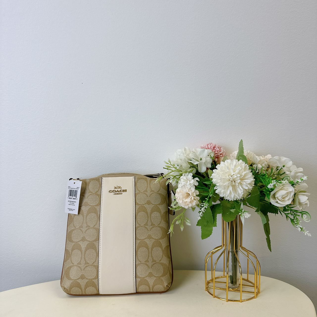 Coach CR248 Mini Rowan File Bag In Signature Canvas With Stripe IN