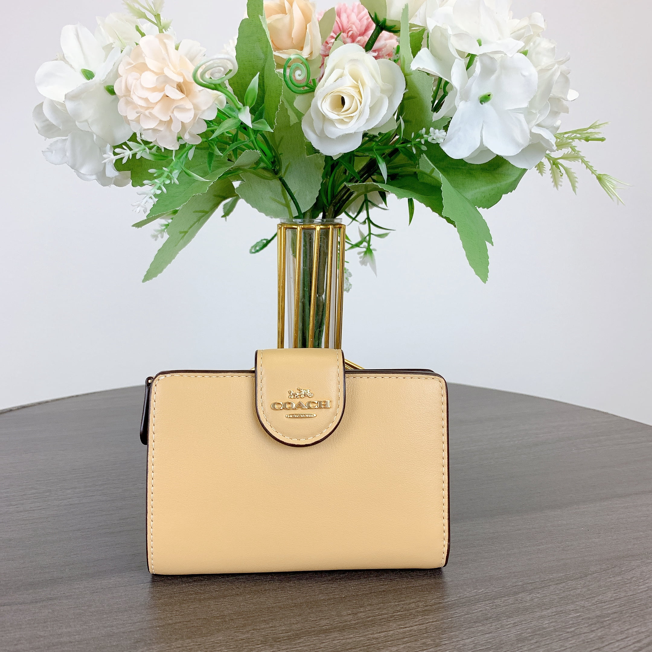 Coach CR791 Medium Corner Zip Wallet IN TAN - Walmart.com