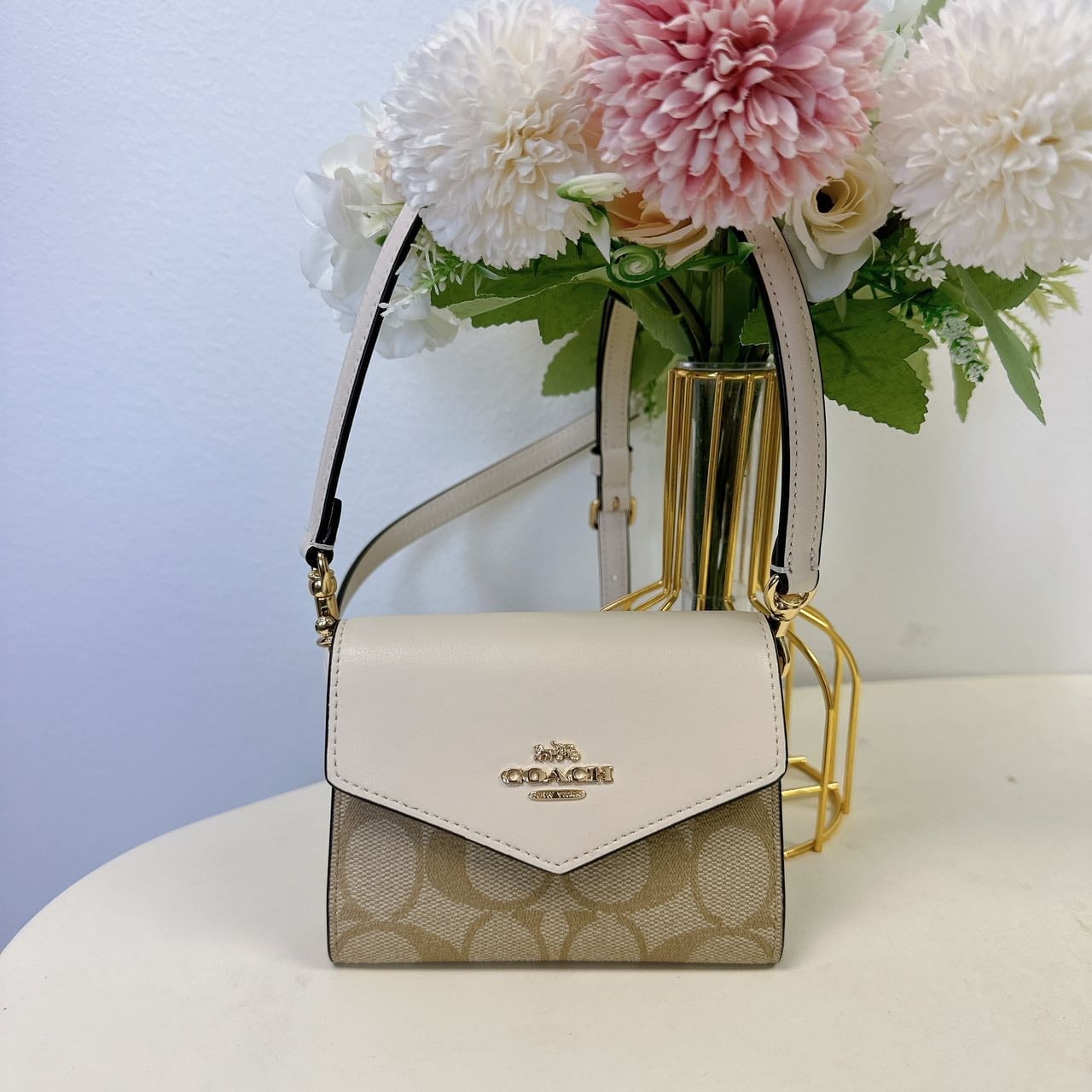 最先端 Mini CU172 Coach Envelope Signature In Strap With Wallet 小物