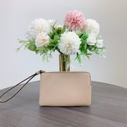 Coach Women's Small Corner Zip Crossgrain Leather Wristlet (TAUPE)