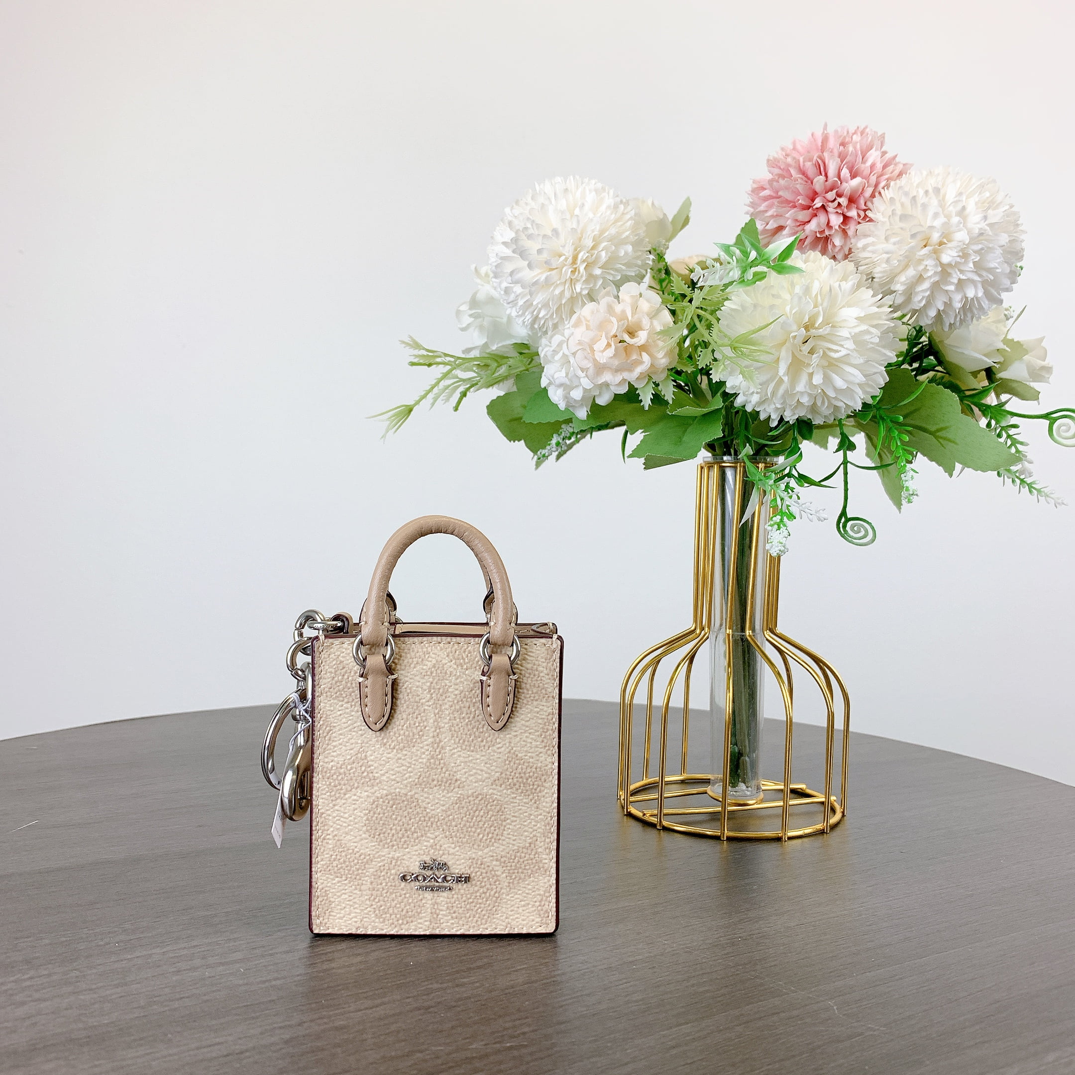coachベアー Coach Bear Bag Charm In Signature Canvas in White - Walmart.com
