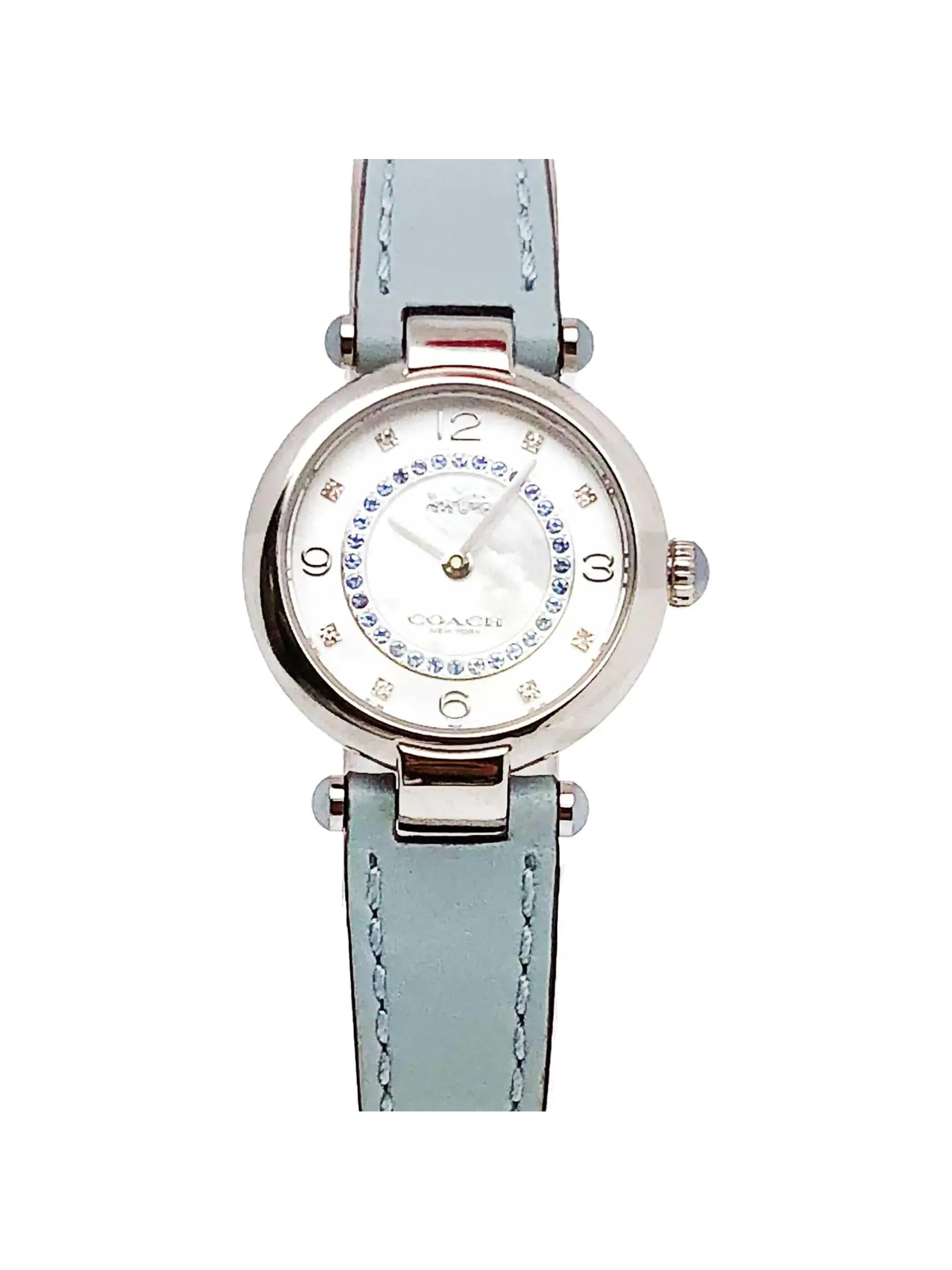 COACH Cary Aqua Stainless Steel MOP Dial Quartz Ladies Watch 14503895