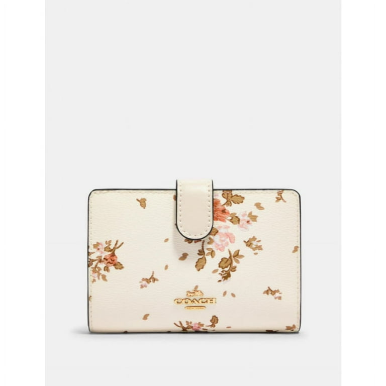 Coach Coated Canvas Medium Corner Zip Wallet With Rose Bouquet Print Chalk Walmart