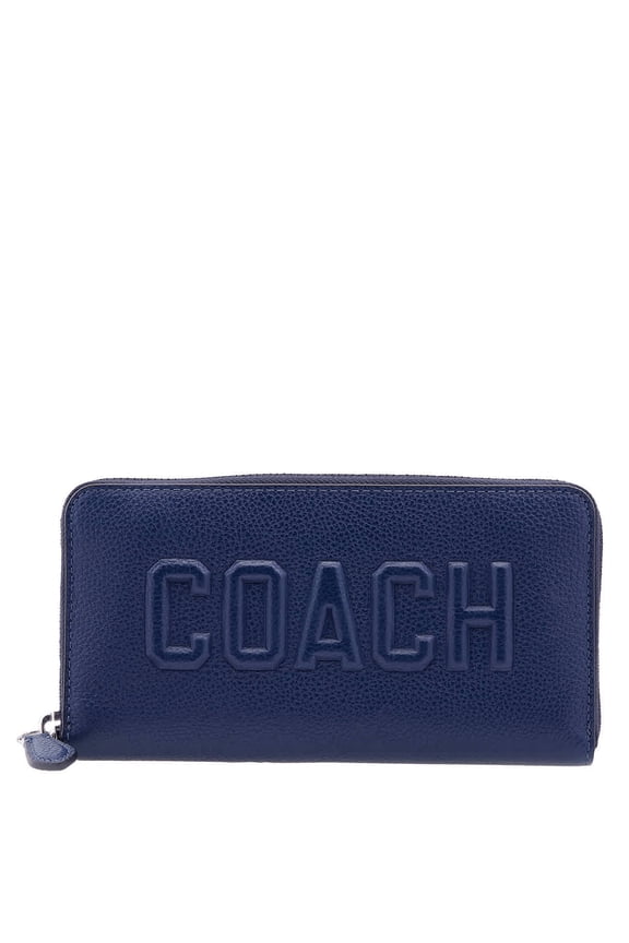 Deep Blue Accordion Wallet With Coach Graphic