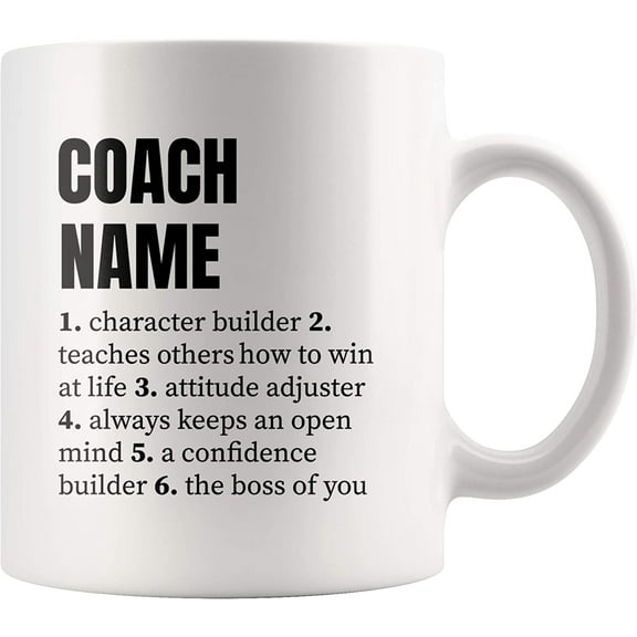 Coach Definition Mug Coach s For Sports Trainor Gym Instructor Mentor Teacher Boss From Team Member Ceramic Novelty Coffee Cup (White, 11 oz )