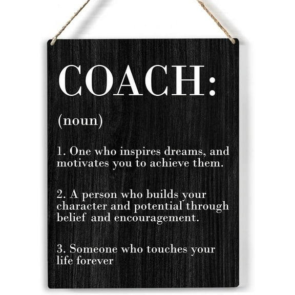 Coach Definition Wood Sign Inspirational Quote Wooden Signs Rustic Hanging Plaque Home Wall Art 8x10 Sign Wall Decor for Home Office