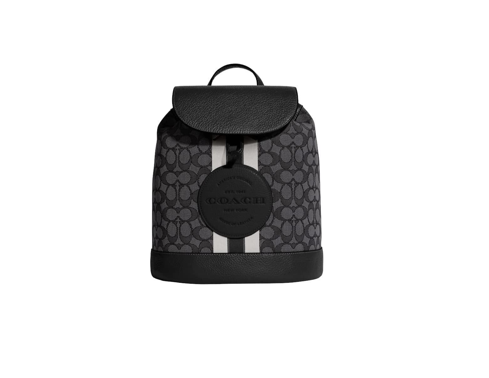 Coach Dempsey Black Smoke Signature Jacquard Canvas Patch Backpack