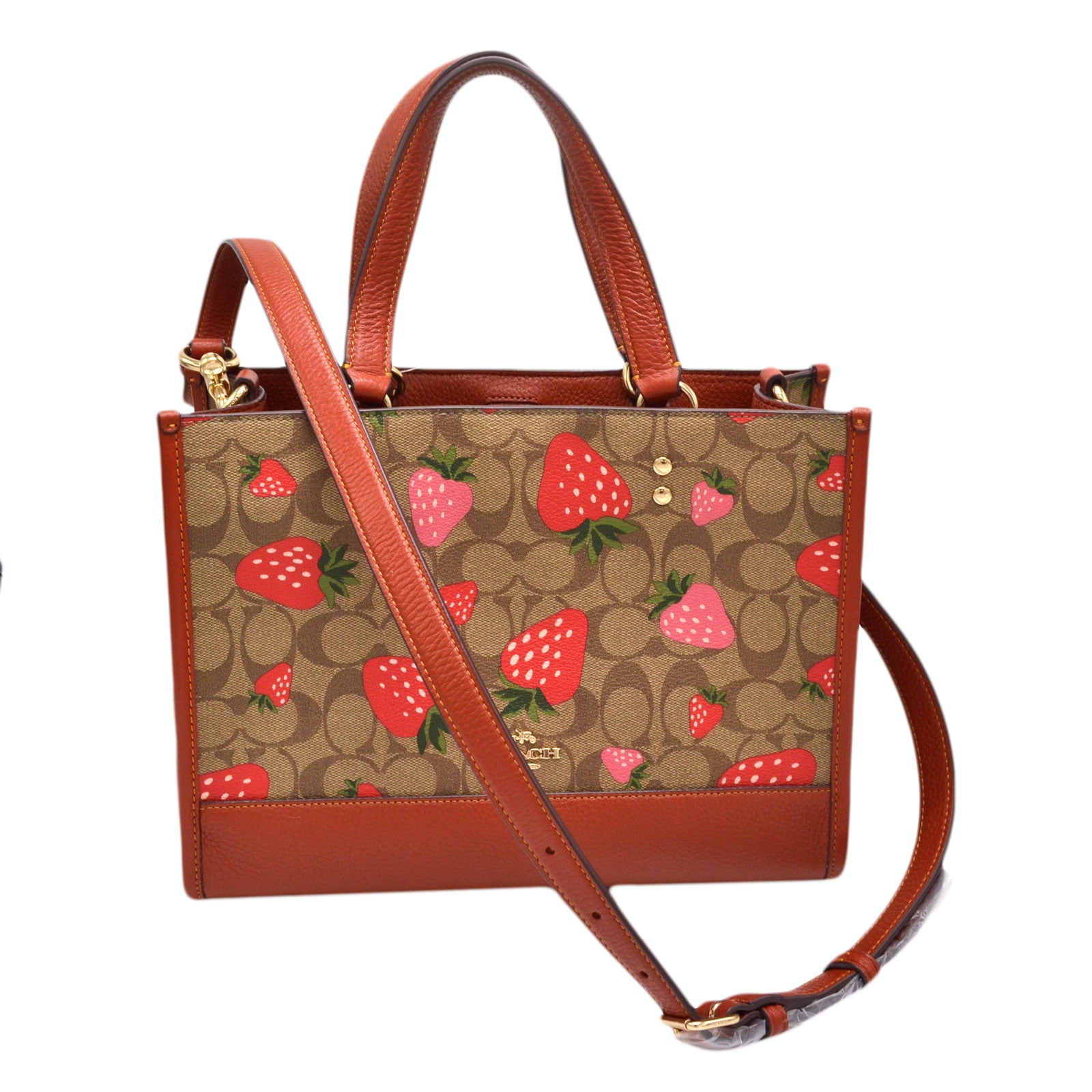 ★完売前に!★Coach Dempsey Carryall Strawberry Print Bag Coach Dempsey Carryall In Signature Canvas With Strawberry