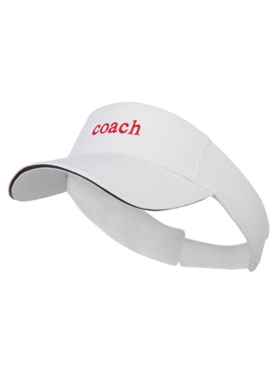 Coach Embroidered Athletic Mesh Visor - White OSFM