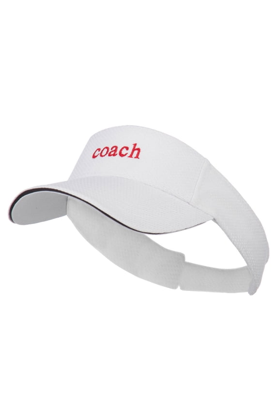 Coach Embroidered Athletic Mesh Visor - White OSFM