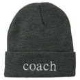 thumbnail image 1 of Coach Embroidered Long Beanie - Grey OSFM, 1 of 5
