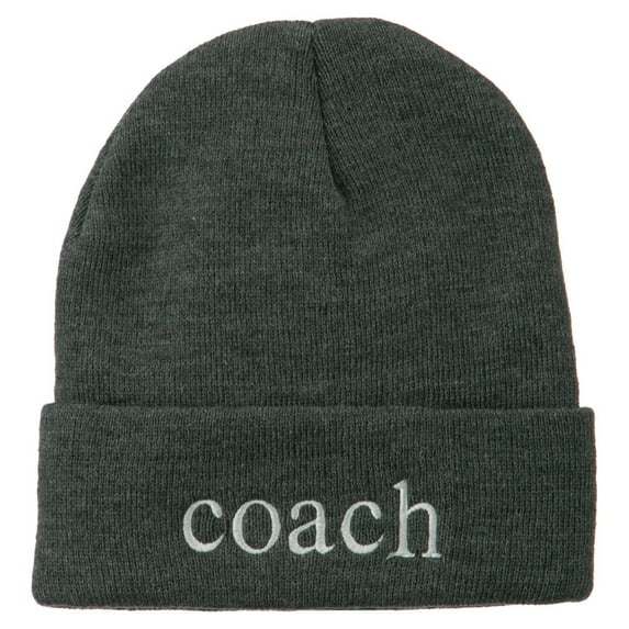 Coach Embroidered Long Beanie - Grey OSFM