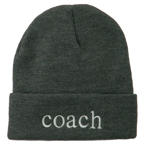 Coach Embroidered Long Beanie - Grey OSFM