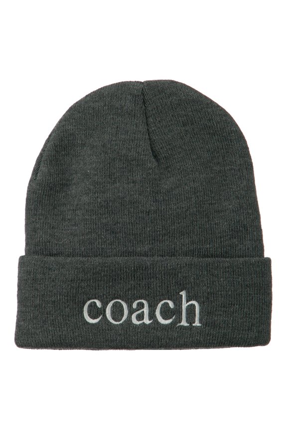Coach Embroidered Long Beanie - Grey OSFM