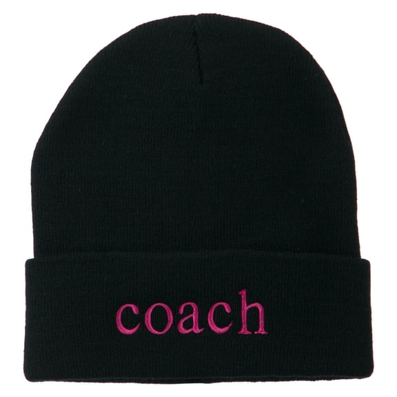 Coach Embroidered Long Beanie - Navy OSFM