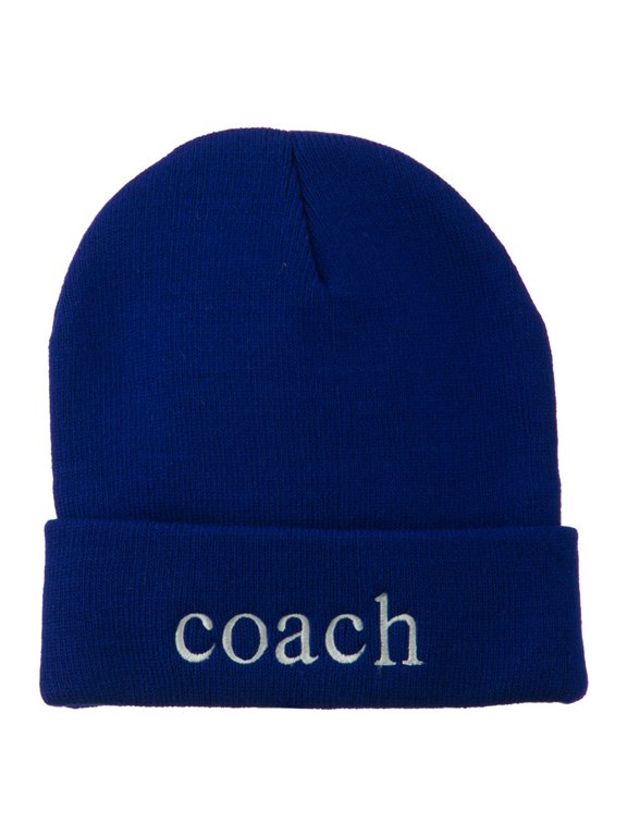 Coach Embroidered Long Beanie - Royal OSFM
