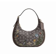 Coach Emily Shoulder Bag In Signature Jacquard With Floral Embroidery