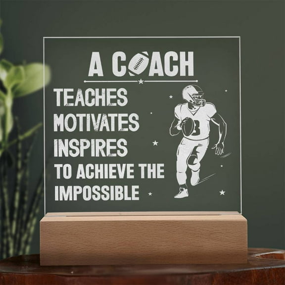 Coach Engraved Acrylic Square Plaque